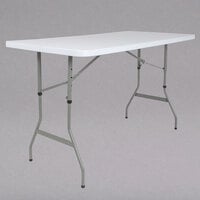 Flash Furniture RB-3050ADJ-GG 30 inch x 60 inch Rectangular Height Adjustable Granite White Plastic Folding Table