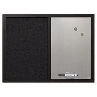 MasterVision MX04433168 24" x 18" Black Combo Fabric and Enameled Steel Dry Erase Board with Wood Frame