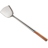 Town 33973 3 1/2" x 4" Small Wok Spatula with 16 1/2" Wood Handle