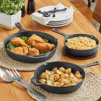Choice 3-Piece Pre-Seasoned Cast Iron Skillet Set - Includes 8 inch, 10 1/4 inch, and 12 inch Skillets