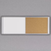 MasterVision XA10003700 18 inch x 36 inch Two Panel Board with White Write-On Dry Erase Board and Natural Cork Board