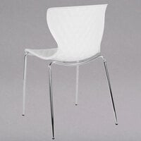 Flash Furniture LF-7-07C-WH-GG Lowell Contemporary White Plastic Stackable Chair
