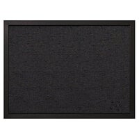MasterVision FB0471168 24 inch x 18 inch Black Fabric Bulletin Board with Black Wood Frame