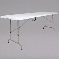 Flash Furniture RB-3096FH-ADJ-GG 30" x 96" Rectangular Height Adjustable Granite White Plastic Bi-Fold Folding Table