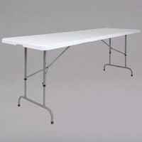 Flash Furniture RB-3096ADJ-GG 30" x 96" Rectangular Height Adjustable Granite White Plastic Folding Table