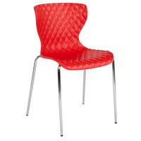 Flash Furniture LF-7-07C-RED-GG Lowell Contemporary Red Plastic Stackable Chair