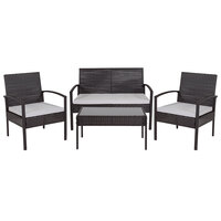 Flash Furniture JJ-S312-GG Aransas Series 4-Piece Black Steel Patio Set with Gray Cushions