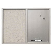 MasterVision MX04331608 24" x 18" Gray Combo Fabric and Enameled Steel Dry Erase Board with Wood Frame