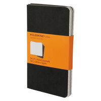 Moleskine QP311 3 1/2 inch x 5 1/2 inch Black Ruled Cahier Journal - 3/Pack