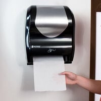 San Jamar T8370BKSS Hybrid Summit Black Stainless Steel Hands Free Paper Towel Dispenser