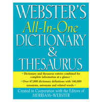 Merriam-Webster FSP0471 Hardcover 768 Page All-In-One English Dictionary / Thesaurus