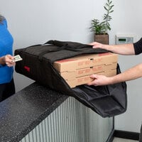 Cambro GBP220110 Customizable Insulated Black Pizza Delivery GoBag™ - Holds up to (2) 20 inch or (3) 18 inch Pizza Boxes
