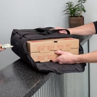 Cambro GBPP212110 Customizable Insulated Black Premium Pizza Delivery GoBag™ - Holds up to (2) 12 inch Pizza Boxes