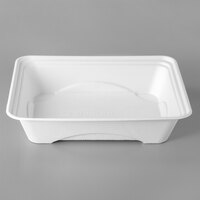 Eco Products EP-SCTR13101 Regalia 13 inch x 10 inch x 3 inch White 1-Compartment Compostable Sugarcane Half Pan Takeout Container - 200/Case