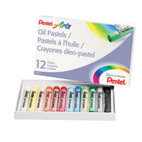 Pentel PHN12 12-Color Assorted Oil Pastel Set with Carrying Case