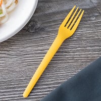 Eco Products EP-S017Y Plantware 7 inch Yellow Compostable Plastic Fork - 1000/Case