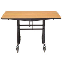 National Public Seating MT48Q-MDPECR 48 inch Square Mobile MDF Cafeteria Table with Chrome Frame and ProtectEdge