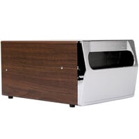 Vollrath 6512-12 Walnut One Sided Countertop Fullfold Napkin Dispenser with Chrome Faceplate
