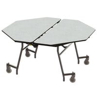 National Public Seating MT60O-PBTMCR 60 inch Octagonal Mobile Particleboard Cafeteria Table with Chrome Frame and T-Molding Edge