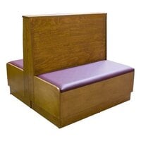 American Tables & Seating Bead Board Back Platform Seat Double Deuce Wood Booth - 36" H x 30" L