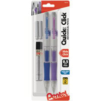 Pentel PD215LEBP2 Quick Click Assorted Barrel 0.5mm HB Lead #2 Mechanical Pencil - 2/Pack