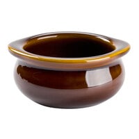 Tuxton BAS-1003 10 oz. Caramel China Onion Soup Crock / Bowl - 12/Case