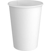 Choice 12 oz. White Poly Paper Hot Cup - 50/Pack