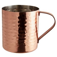 Acopa Alchemy 14 oz. Straight Sided Hammered Copper Moscow Mule Mug - 12/Pack