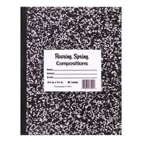 Roaring Spring 77332 7 inch x 8 1/2 inch White Wide Ruled 36 Page Composition Book with Black Cover