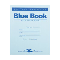 Roaring Spring 77510 7 inch x 8 1/2 inch Wide Ruled 8 Page Exam Book with Blue Cover