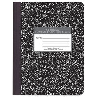 Roaring Spring 77230 7 1/2 inch x 9 3/4 inch White Wide Ruled 100 Page Composition Book with Black Marble Cover