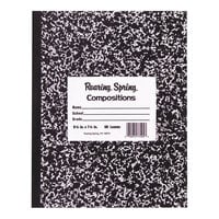 Roaring Spring 77333 7 inch x 8 1/2 inch White Wide Ruled 48 Page Composition Book with Black Cover