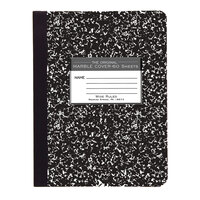 Roaring Spring 77222 7 1/2 inch x 9 3/4 inch White Wide Ruled 60 Page Composition Book with Black Marble Cover