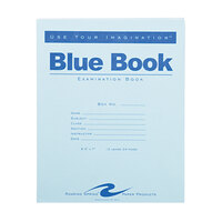 Roaring Spring 77513 7 inch x 8 1/2 inch Wide Ruled 24 Page Exam Book with Blue Cover