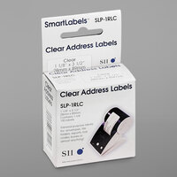 Seiko Instruments SLP1RLC 1 1/8 inch x 3 1/2 inch Clear Self-Adhesive Printable Address Labels   - 130/Box