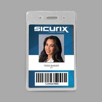 BaumGartens 47820 Sicurix 2 1/2" x 4 1/2" Clear Vertical Proximity Badge Holder   - 50/Pack