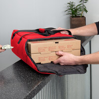 Cambro GBPP212521 Customizable Insulated Red Premium Pizza Delivery GoBag™ - Holds up to (2) 12 inch Pizza Boxes