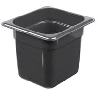 Cambro 66HP110 H-Pan™ 1/6 Size Black High Heat Plastic Food Pan - 6 inch Deep