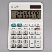 Sharp EL-310WB 3 1/4 inch x 4 1/4 inch 8-Digit Professional Mini Desktop Calculator