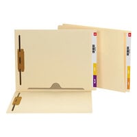 Smead 34101 Letter Size Folder with Prong Fasteners - Standard Height with Straight Cut Extended Tab and Full Pocket, Manila - 50/Box