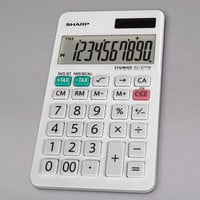 Sharp EL-377WB 2 13/16 inch x 4 3/4 inch 10-Digit Professional Handheld Calculator