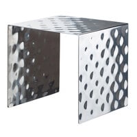 Bon Chef 2910 4 15/16 inch Hammered Stainless Steel Square Showcase Stand