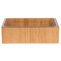 Cal-Mil 475-12-60 Bamboo Ice Housing with Clear Pan - 20 inch x 12 inch x 6 1/2 inch