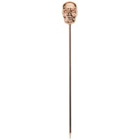 Barfly M37064CP 4 3/8 inch Copper-Plated Stainless Steel Skull Top Cocktail Pick - 12/Pack