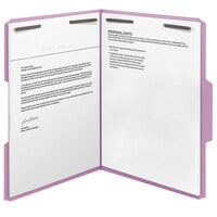 Smead 12440 Letter Size File Folder with Prong Fasteners - Standard Height with 1/3 Cut Assorted Top Tab, Lavender - 50/Box