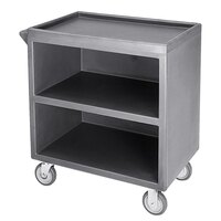 Cambro BC330191 Granite Gray Three Shelf Service Cart with Three Enclosed Sides - 33 1/8 inch x 20 inch x 34 5/8 inch