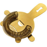 Barfly M37071GD Heavy-Duty 4 Prong 5 5/8 inch Gold-Plated Hawthorne Strainer