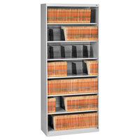Tennsco FS370LGY Light Gray Open Fixed 7-Shelf Lateral File Cabinet - 36" x 16 1/2" x 87"