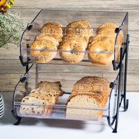 Cal-Mil 1280-2 Two Tier Black Wire Pastry Display - 15 1/2 inch x 17 3/4 inch x 17 1/2 inch