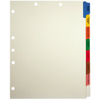 Tabbies 54505 8-Tab Manila / Assorted Color Side Tab Prepunched Medical Chart Divider Set - 40/Box